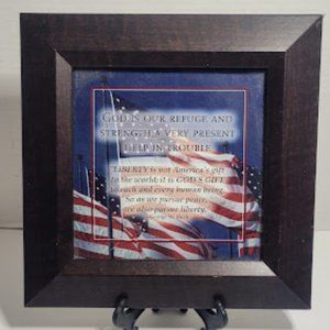 FRAMED INSPIRATIONAL QUOTE PSALM 46:1, PATRIOTIC SAYING GEORGE W BUSH